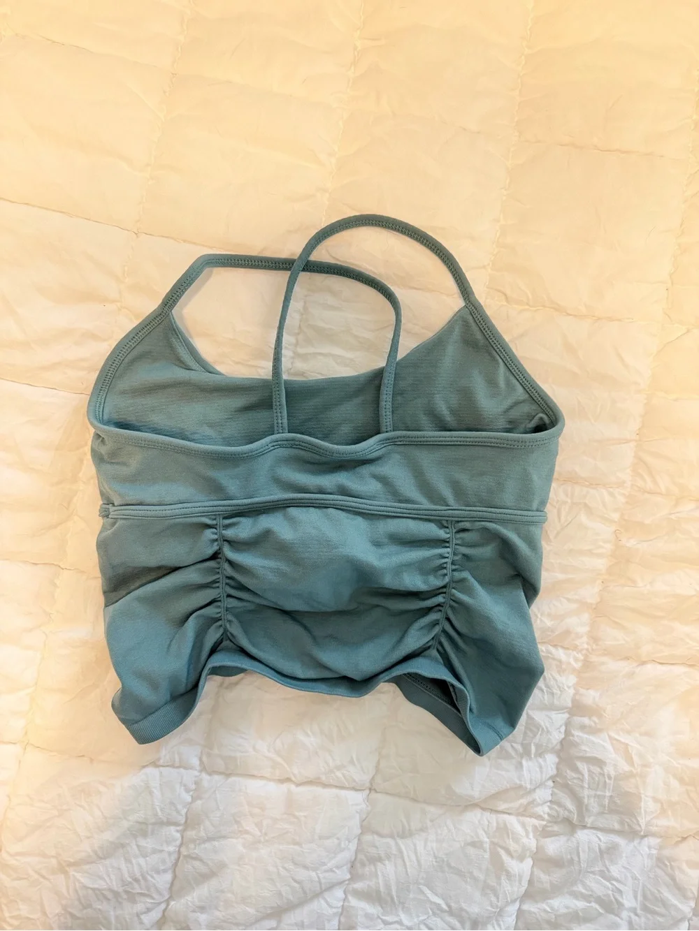 Free People Pure Barre Blue-Green Ruched Sports Bra Tank